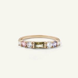 Olive & Piper Vale Ring - Sz8 with Baguette 14K Gold Plated & CZ Stones